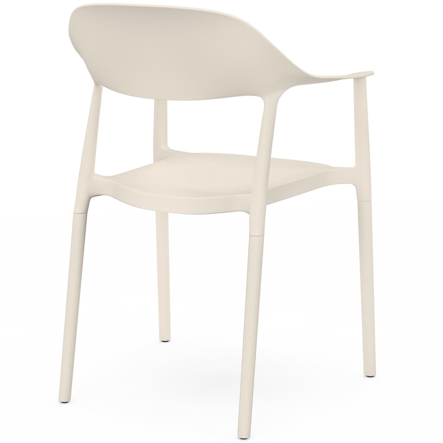 IDMarket - Lot de 4 chaises de Jardin empilables SUZON Beige