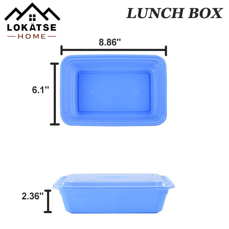 LOKATSE HOME 16 Pack 1 Compartment Multi-Color Meal Prep Food Storage Containers with Lids Reusable Lunch Bento Boxes, BPA Free, Stackable, Microwave/Dishwasher/Freezer Safe (38 oz) - Image 3