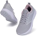 Joomra Wide Toe Box Walking Shoes for Women Size 8w Gym Sports Running Breathable Cushion Fashion Knit Athletic Tennis Sneakers Grey 39