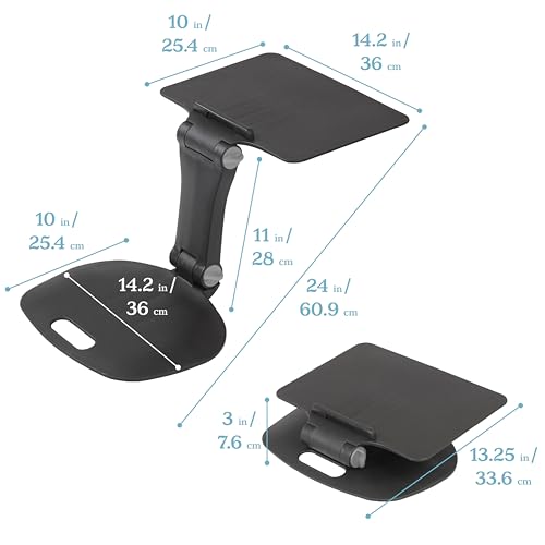Image of ECR4Kids The Surf Folding Portable Activity Lap Desk, Adjustable, Flexible Seating, Black