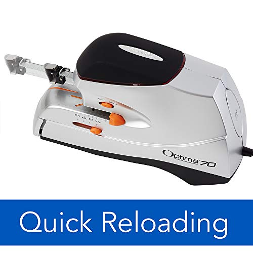Swingline Optima 70 Electric Stapler, 70 Sheet Capacity, Quick Reloading, Jam Free, Includes 500 Staples, Orange/Gray (48210) #TOP2