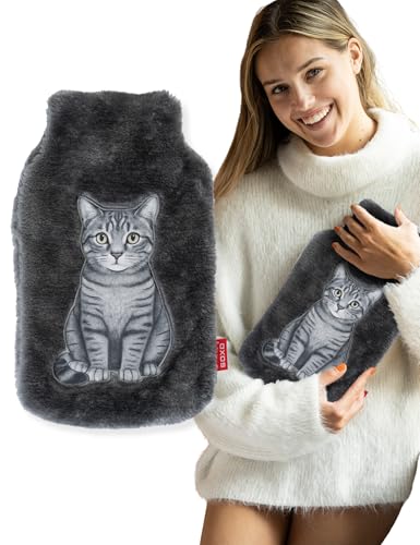 soxo Lustige Wärmflasche Mit Bezug Geschenk Für Frauen Männer Geschenke Lustig Wärmeflasche Katze Getigerte