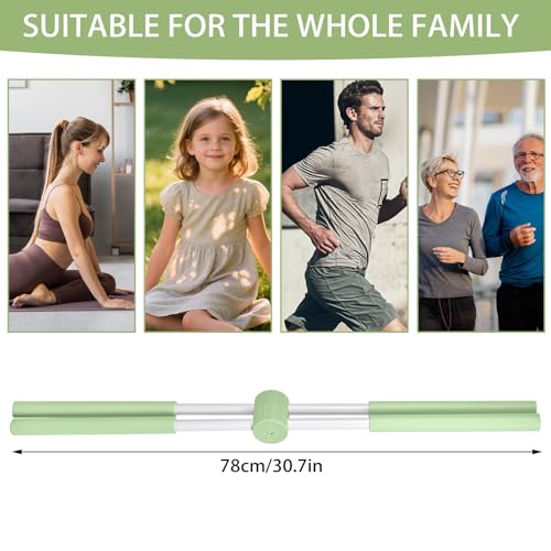 Yoga Stange für Haltungskorrektur – Anti-Buckel Yoga Stick für Rücken & Nacken, Yogastange Kreuz mit Edelstahlkern mit Schaumstoffgriff, Ideal für Ganzkörper-Training, Stretching und Fitness