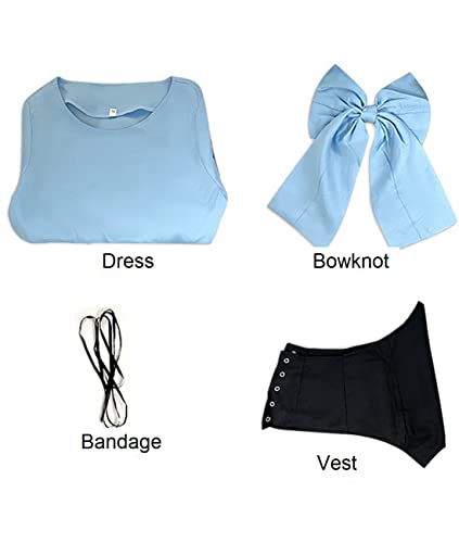 Ainiel Womens Little Mermaid Ariel Cosplay Dress Princess Party Ball Gown Costume Blue #TOP4