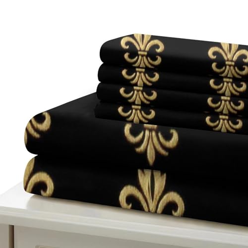 Parure de lit Fleur de Lys impression 3D microfibre de qualité supérieure