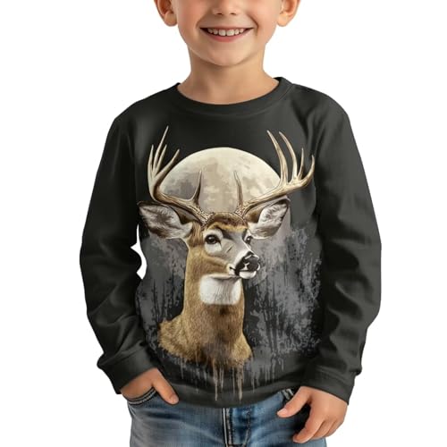 Long Sleeve Crew Neck T Shirt for Boys 3-16Y Tee Tops Casual Shirt Athletic T-Shirt Fall Clothes