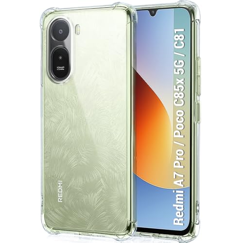 Image of TheGiftKart Transparent Crystal Clear Back Cover Case for Mi Redmi A7 Pro /Poco C85x 5G / C81 | Shockproof Soft TPU Case | Cushioned Edges for Ultimate Protection Back Cover Case (TPU, Transparent)