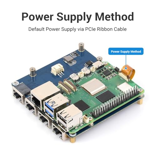 LICAEVEY PCIe to 4 2.5G ETH Board, Adaptador Ethernet 2.5G para Rasp Pi 5 con opciones de montaje superior e inferior, indicadores LED verde y amarillo miniatura 4