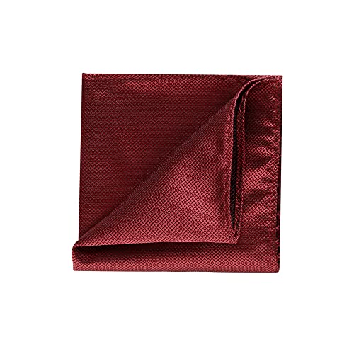 Allegra K Men's Pocket Squares Solid Color Classic Textured Handkerchiefs For Wedding Business One Size Wine Red #TOP1