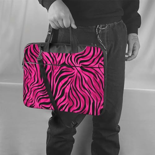 Bolsa para portátil estampado cebra rosa 15.6 pulgadas miniatura 2