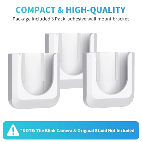 Image of Blink Mini 2K+ No Drill Wall Mount Bracket for Blink Mini 2K+ Indoor Camera,No Screw Adhesive Camera Mount for Indoor Outdoor Camera 3Pack (Camera Not Included) White