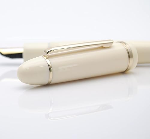 Miniatura 7 de Pluma estilográfica Jinhao X159 (plumín extrafino 0.38mm, blanco marfil con clip dorado)