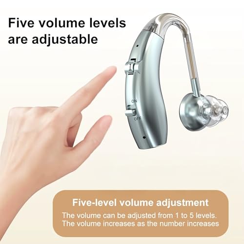 Image of Fastwell F25 Rechargeable Hearing Aid for Adults & Seniors, Behind-the-Ear Design, 30 Min Quick Charge, Noise Reduction, Single Ear With 6-Month Warranty (Azure)