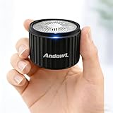Andowl Mini Bluetooth Speaker, Portable Wireless Speaker with TWS Stereo Pairing, Built-in Mic, Micro SD Card Playback, LED Light Effects, Compact Small Speaker for Indoor & Outdoor Use, Black
