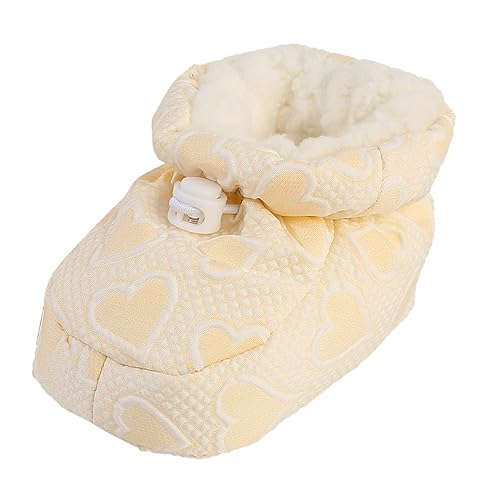 Raopuzi Patucos Bebe Invierno Botas Recién Nacido con Forro de Felpa Zapatillas Bebe Cálidas Suela Suave Botines de Nieve Impermeables Ajustables Zapatos de Softshell Impresión de Amor Lindos