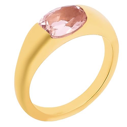 18K Gold Filled Amethyst Gemstone Ring for Women – Non-Tarnish Oval Cut Multi-Stone Stacking Ring – Dainty Gold Plated Ring for Engagement, Wedding, Gifts2