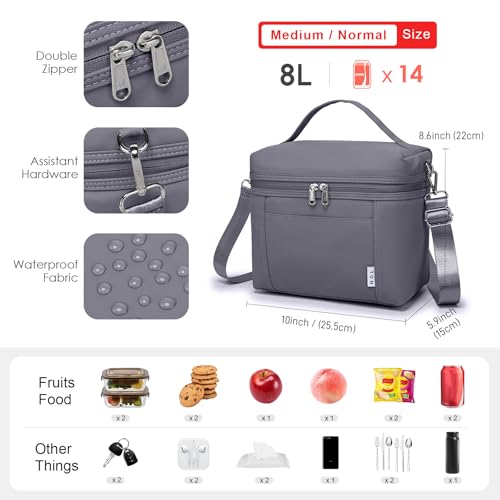 Image of NOL Natural Organic Lifestyle Insulated Lunch Bags for Women Cooler Bag Lightweight Nylon Waterproof Lunch Box For Work