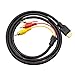 Chenduomi HDMI to RCA TV Cable HDMI Male To 3 RCA female av cable Video Audio Component Converter Adapter 1080P Cable For HDTV black 5ft/1.5m