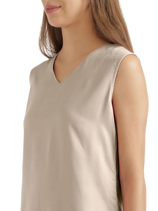 Image of SAADAA V-Neck Tops for Women| Viscose Fabric | Sleeveless Design | Relaxed Fit for Everyday Comfort | Office & Casual Wear