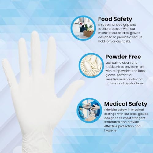 Image of QUAKER Latex Medical Examination Hand Gloves, White, Medium, 100 Piece (Medium)