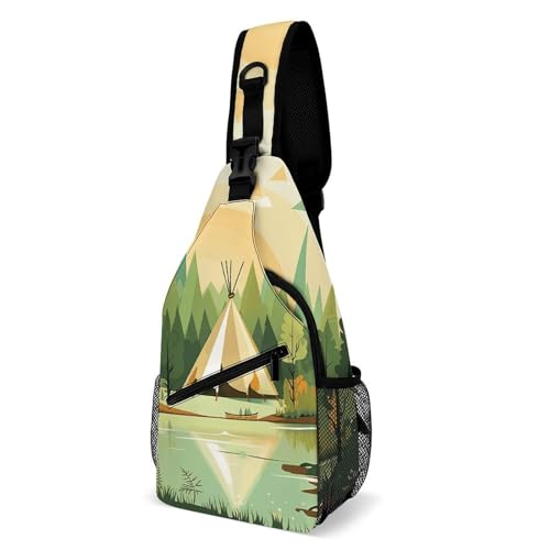Bolso sling cruzado casual para deporte y viaje miniatura 1