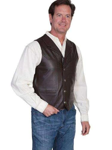 Scully mens Lambskin Lapel Vest3