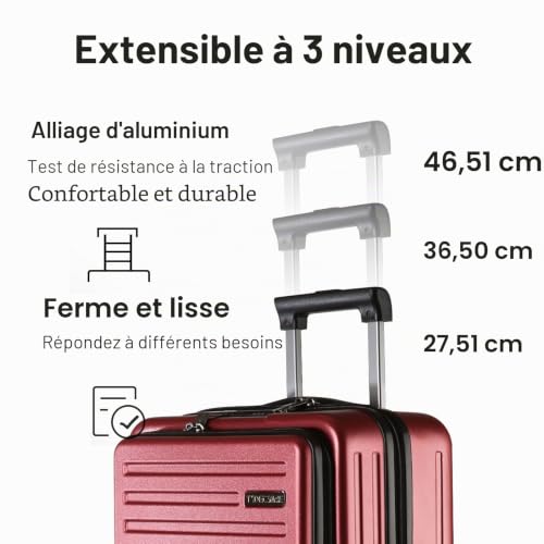 TydeCkare Valise Printemps/été 13, Valise de 55 cm, Bordeaux, 55cm Koffer, Valise – vue 8