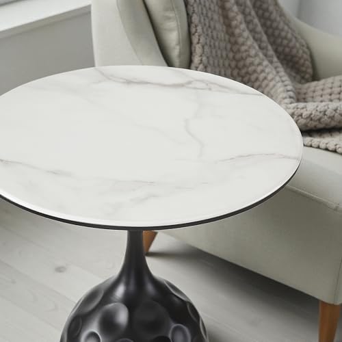 Image of The Attic Neena Round End Table Compact Bedroom Style,Black