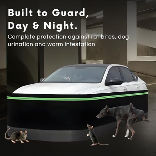 Image of Universal Car Rat Protector Cover with 304 SS Anti Bite Fence, Anti Rust Rat Mesh for Car with Reflective Strip & Strong Velcro Protection, Locking Strap & Storage Bag Included (13 MTS Sedan)