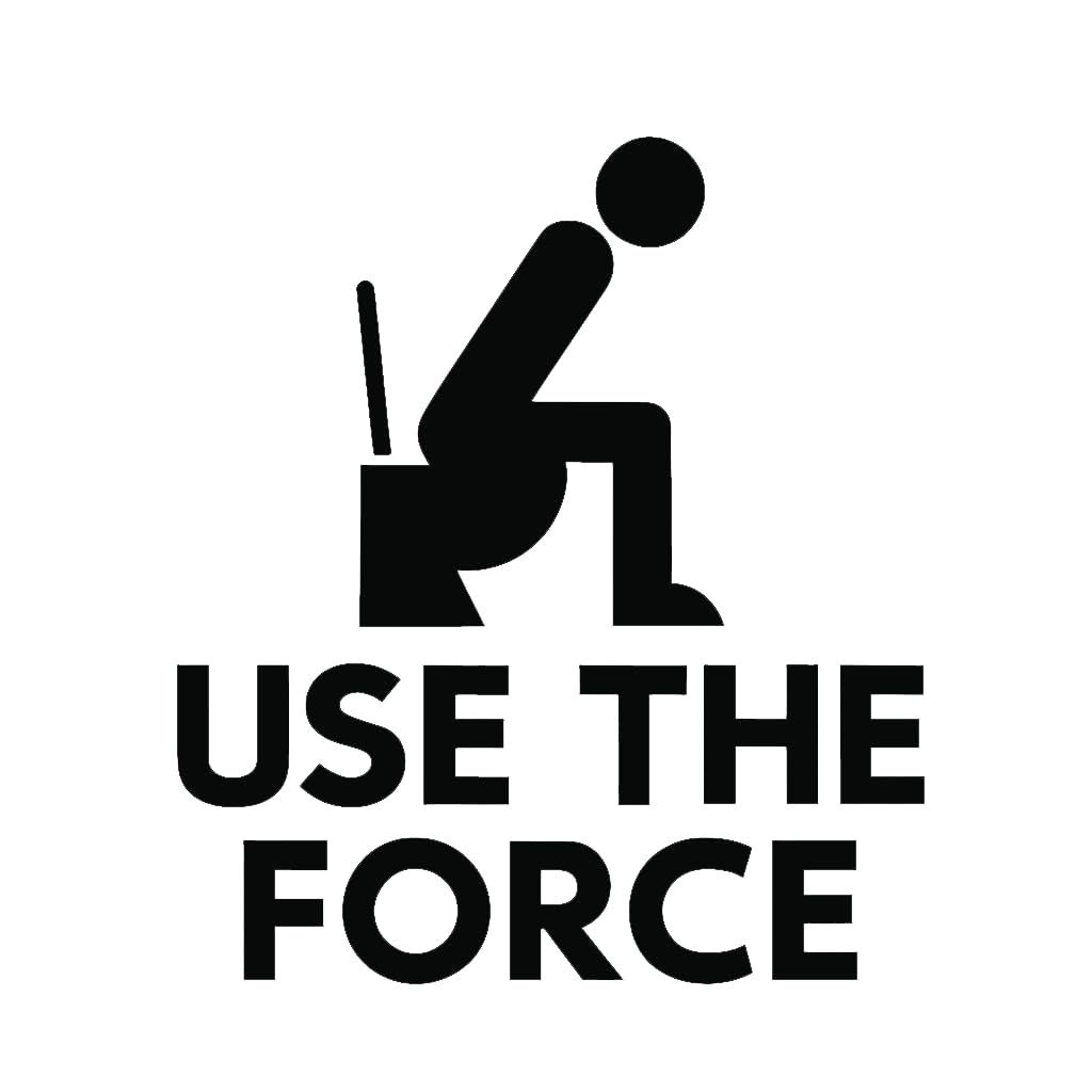 Funny 5 Inch Toilet Sticker - “Use The Force” Bathroom Vinyl Decal - Hilarious Gag Gift for Star Lovers, Prank Humor for Toilet Wall, Lid, or Door - Waterproof & Easy to Apply
