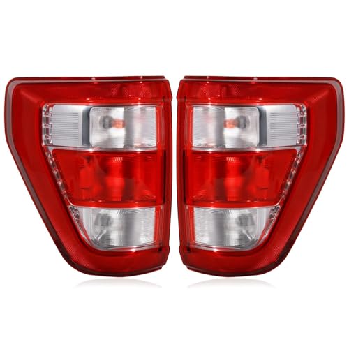 Tail Lights W/Bulb and Harness Assembly Compatible with 2021 2022 2023 Ford F150 XL STX Rear Light Taillights Replacement ML3Z13405E ML3Z13404E