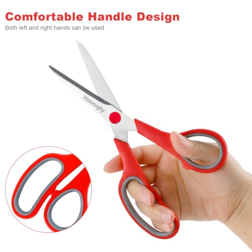 Image of Scissors, Hnncugty 8 inch Scissors All Purpose Heavy Duty Bulk Set of 6-Pack