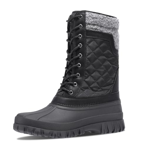 CAMEL CROWN Snow Boots for Women - Waterproof Booties with Warm Fur Lined Lace-up Shoes for Winter Outdoor