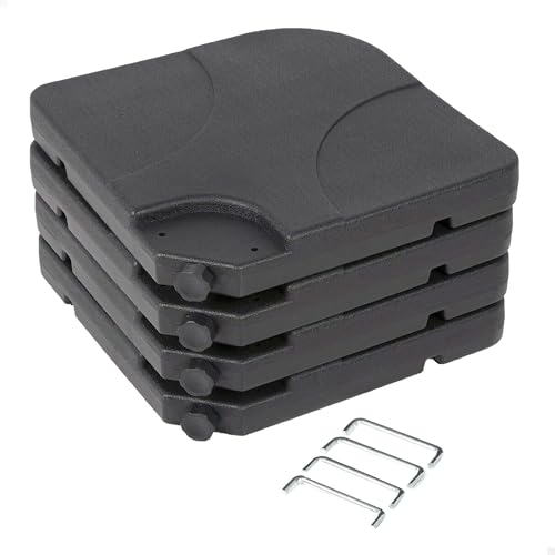 Aktive Lot de 4 Supports Pare-Soleil en Plastique 50 x 50 x 7,5 cm 60/80 kg 62196, Noir
