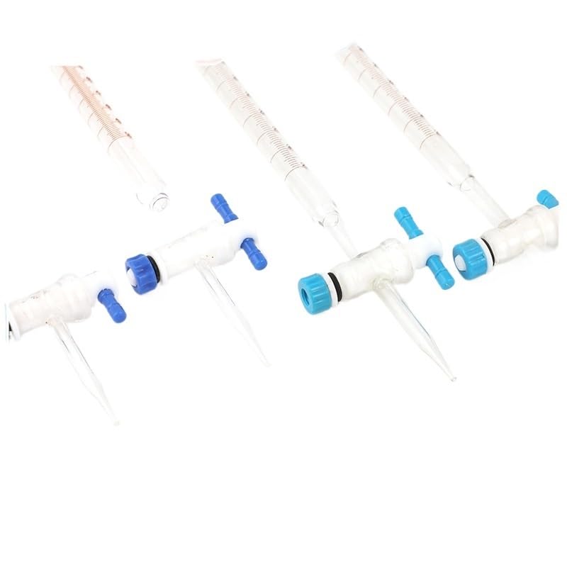 Buretta in Vetro Classe A con Rubinetto PTFE per Titolazione Acida & Alcalina – Alta Precisione 10-50ml Vetro Borosilicato(White alkali 10ml)