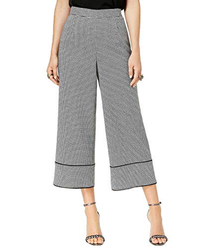 Zoe by Rachel Zoe Womens Houndstooth Wide Leg Culottes B/W 6 Black/White