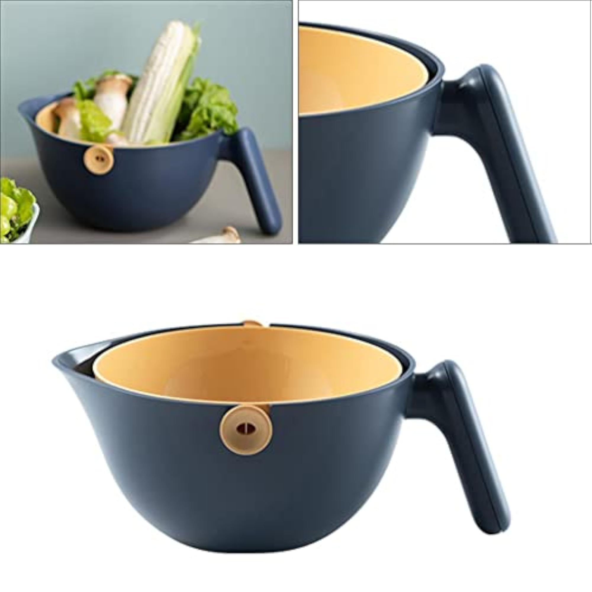 Plastic Vegetable Fruit Rice Wash Drain Strainer Colander