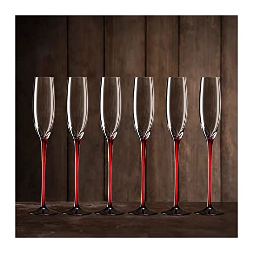 Coupes de Champagne Verres à champagne for la maison, 6 pièces, grands verres mousseux créatifs, flûte à champagne en verre de cristal for la maison, le bar, les occasions spéciales Flûtes à Champagne