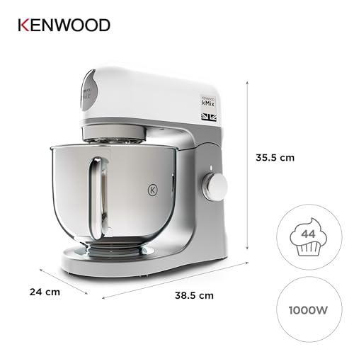 Miniatura 6 de Kenwood Kmix Kmx750wh - Robot De Cocina Multifunción, 1000 W, Bol Metálico De 5 L Con Asa, Gancho Para Amasar, Varillas, Mezclado K, Acero Inoxidable, 6 Velocidades, Color Blanco