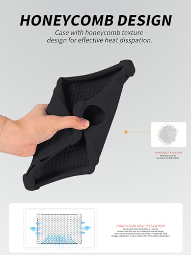 yystao Étui de protection en silicone souple pour tablette Honor PAD X7 8,7" 2025 avec support réglable Noir – vue 8
