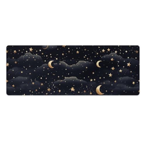 Tapis de souris de grande taille lune étoiles sous-main bureau imperméable