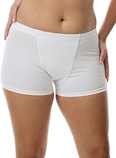 Underworks Women's Cotton Spandex Boxers Bloomers Boyleg Panties Large White
