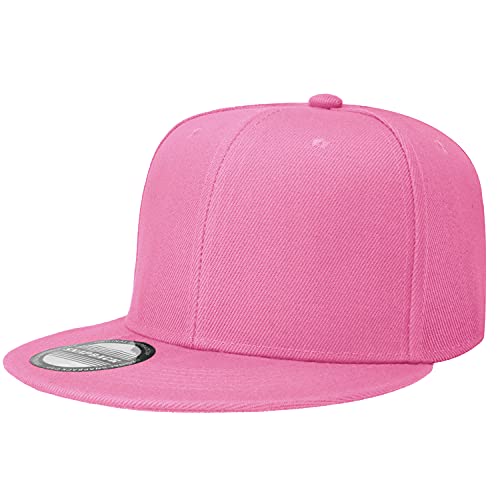 Image of Classic Snapback Hat Cap Hip Hop Style Flat Bill Blank Solid Color Adjustable Size