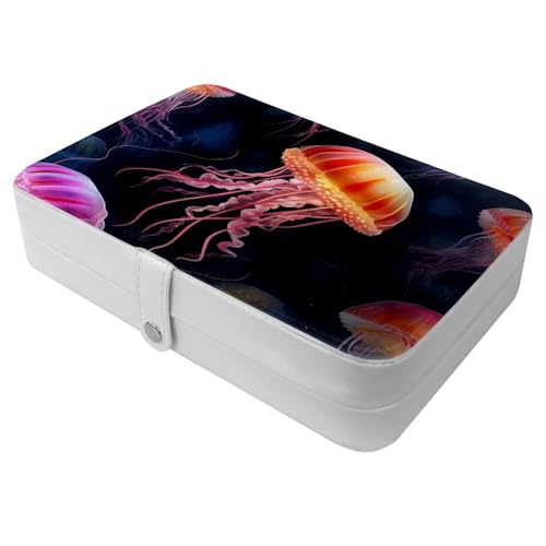 Portagioie portatile con meduse marine 1348 una grande custodia organizer per anelli orecchini collane perfetto per ragazze e donne 1 confezione