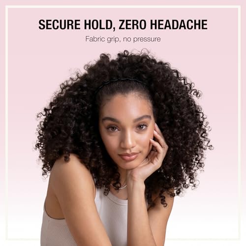 Scünci Zig Zag Headband, No-Slip, Fabric-Covered Frame, Black - image 2