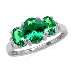 Green Nano Emerald and White Cubic Zirconia