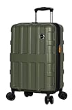 Lucas 20 Inch Carry On Luggage Collection - Expandable Scratch Resistant (ABS + PC) Hardside Suitcase - Designer Lightweight Bag with 8-Rolling Spinner Wheels (Stratus Olive)