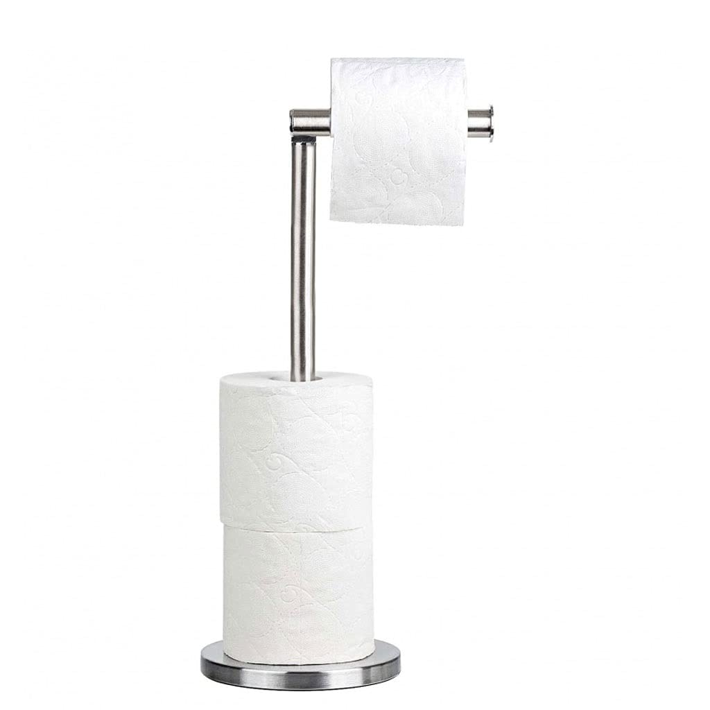 Toilet Paper Roll Dispenser Toilet Paper Holder Free Standing, Stainless Steel Stand With Reserve, Bathroom Tissue Roll Bathroom Kitchen