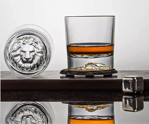 Image of Melbify Plain Lion Whiskey Glass Gift Set | 6 pcs Set | 300 ml | Ultra-Premium | Imported | Luxurious | Ideal for Wedding Gifts, Anniversary, VIP and Corporate Gifts
