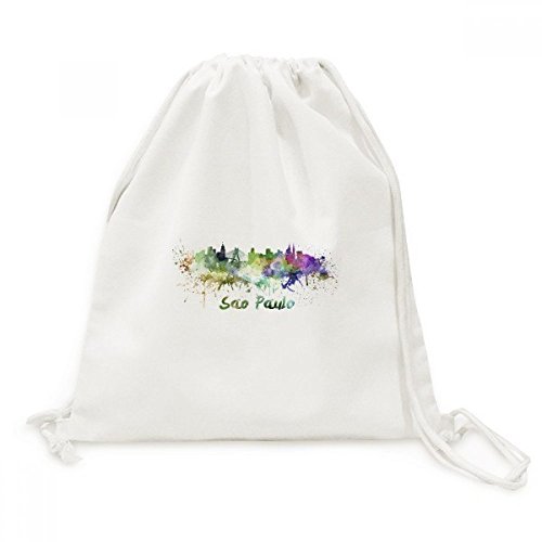 Toile Drawstring Backpack Brésil aquarelle sac à dos cordon